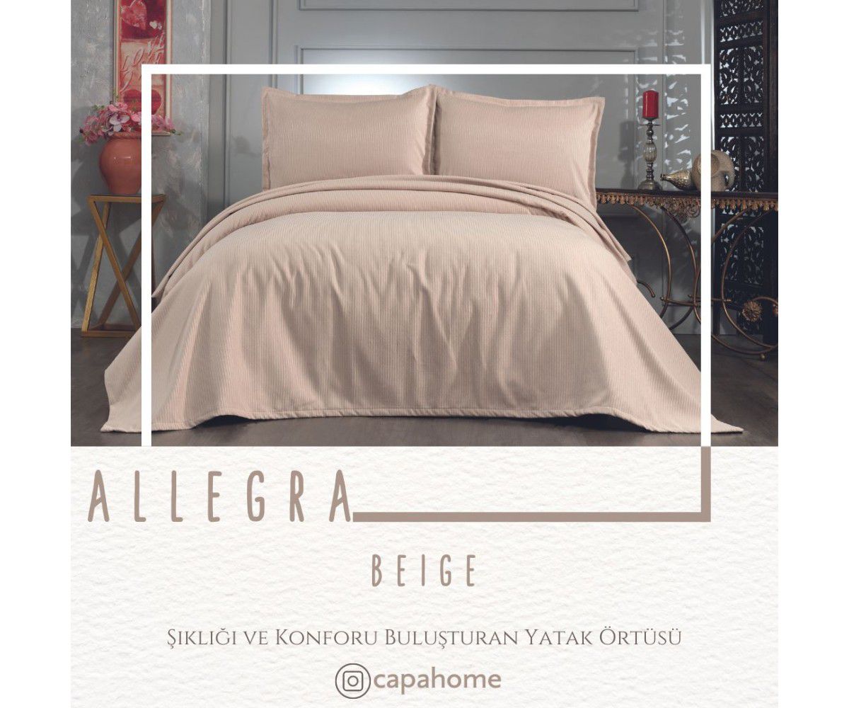 Allegra Flat Lüks Şönil Yatak Örtüsü-kapi